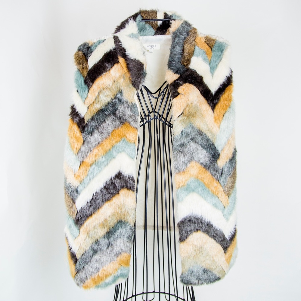 Furry Chevron Vest